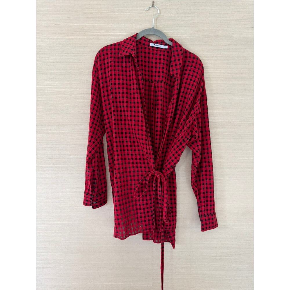 T by Alexander Wang Plaid Wrap Top – Size 4